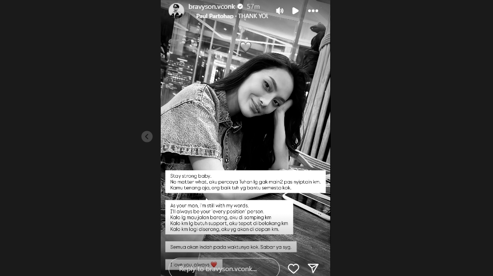 Instagram Story DJ Bravy tentang Erika Carlina [Instagram/@bravyson.vconk]